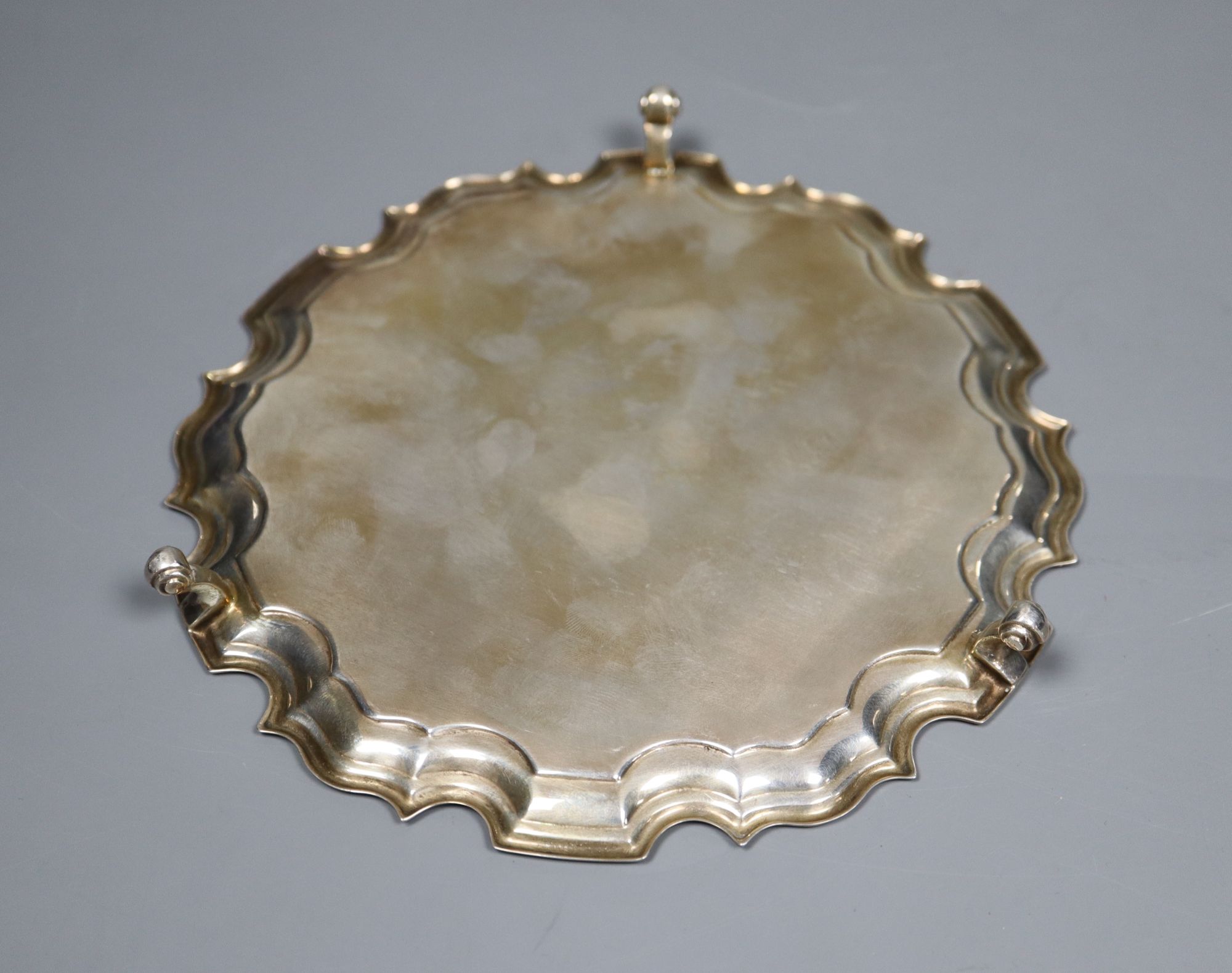 A modern silver waiter, by Carrs of Sheffield, 15.2cm, 5 oz.